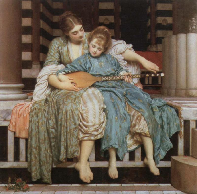 Lord Frederic Leighton the music lesson Sweden oil painting art